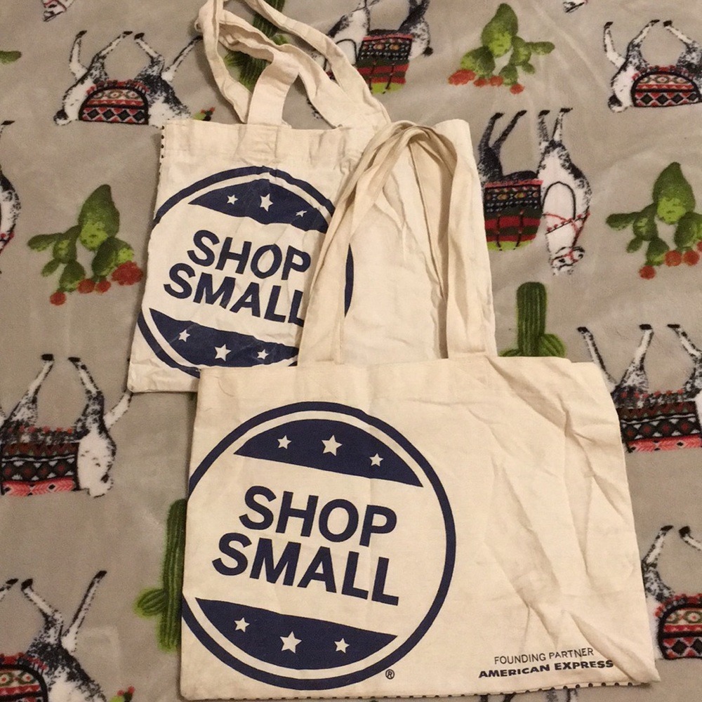 Rebecca Minkoff tote bag set small business Saturday blue print